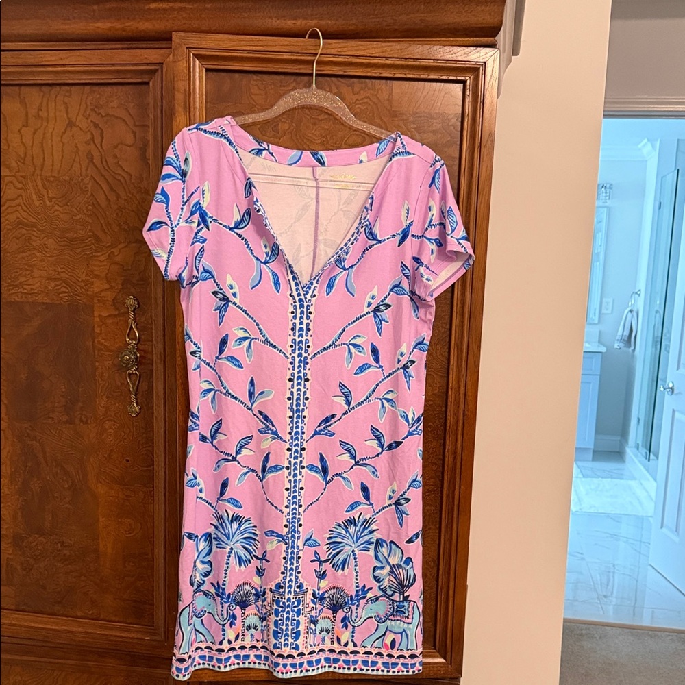 Lilly Pulitzer Pink and Blue Botanical Mini Dress